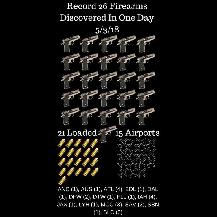 tsa chart of guns found